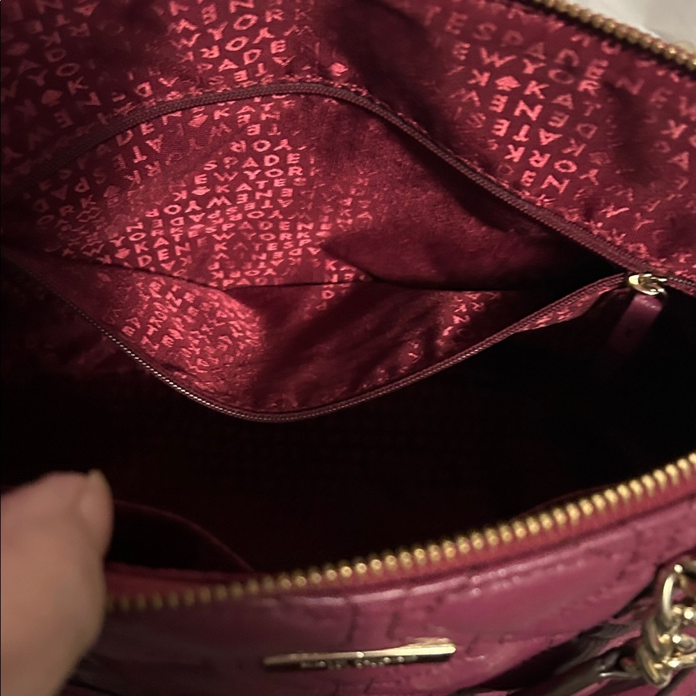 kate spade Quilted Leather Satchel in Berry Plum - Picture 8 of 9